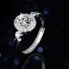 Bague Ringen Овальные кольца с муассанитом 1 карат, бриллиантовая огранка, стерлинговое серебро S925, испытание на бриллианты для женщин, свадебные элегантные ювелирные изделия