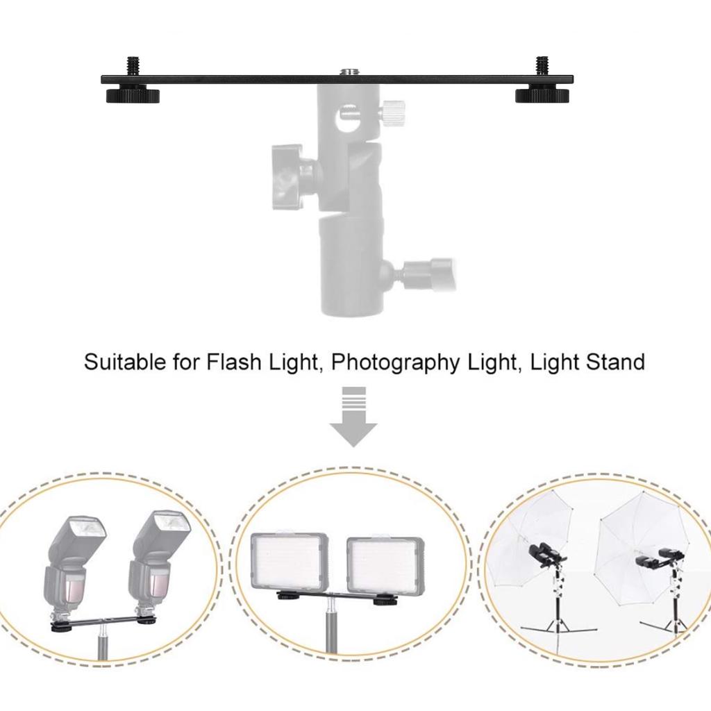 Держатель для двух камер, штативная скоба, кронштейны для вспышки камеры, удлинительная штанга с винтом 1/4 дюйма для камеры, DSLR, светодиодной лампы