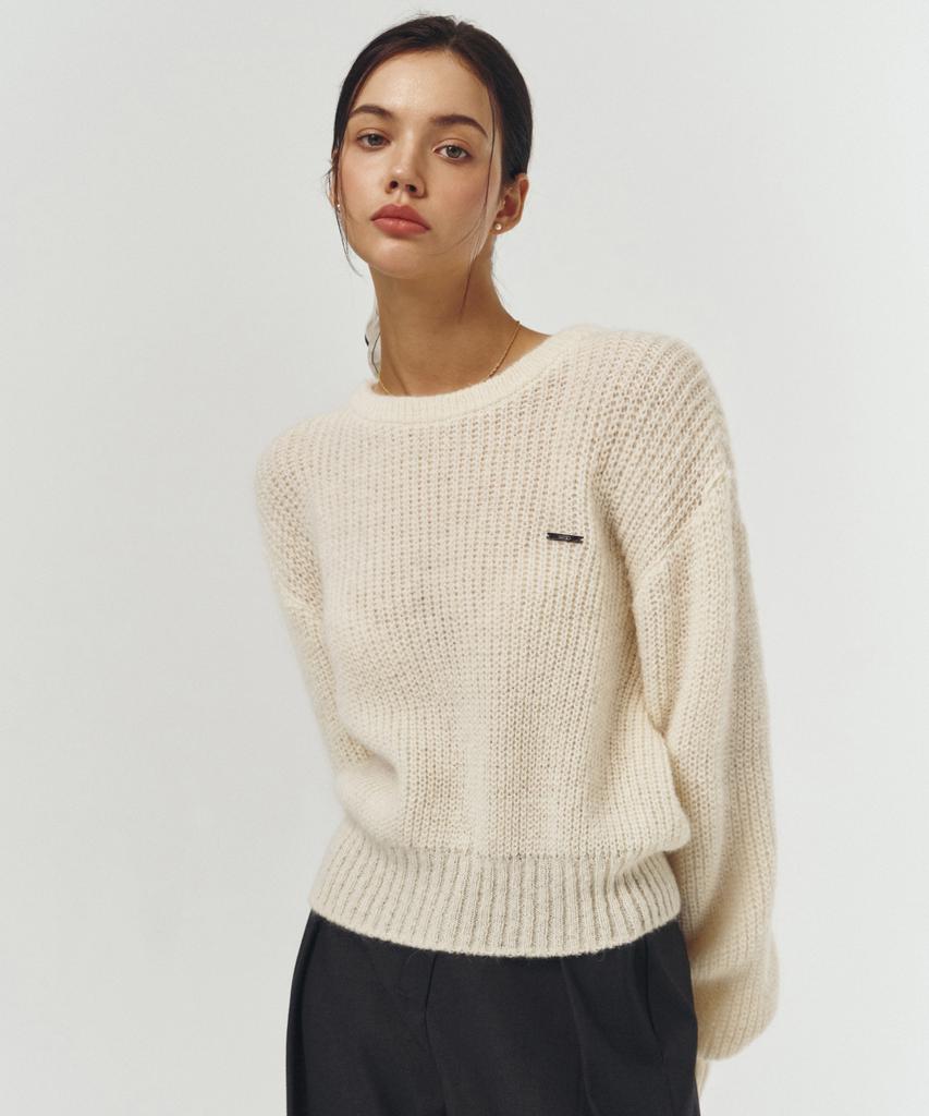 ARTID Mohair Round Neck Knit_Ivory