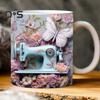 3D Sewing Painted Mug Creative Space Design with Handle Microwave-safe Multi-Purpose Mug Gift Supplies