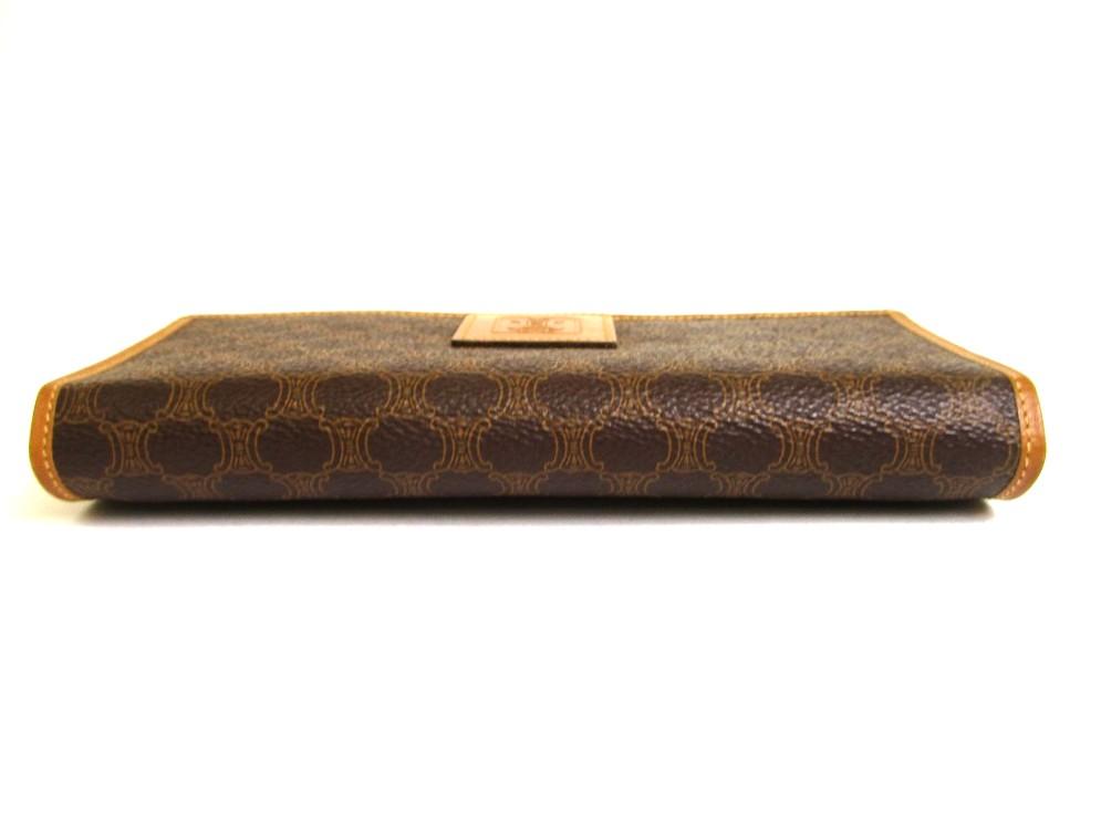 Authentic CELINE Brown Leather Flap Wallet Bifold Long Wallet #a987  Refurbished