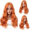 Orange Brown Wig Synthetic Long Wigs for Women Water Wave Hairstyle Cosplay Halloween Party Natural Sexy Ladies Wig