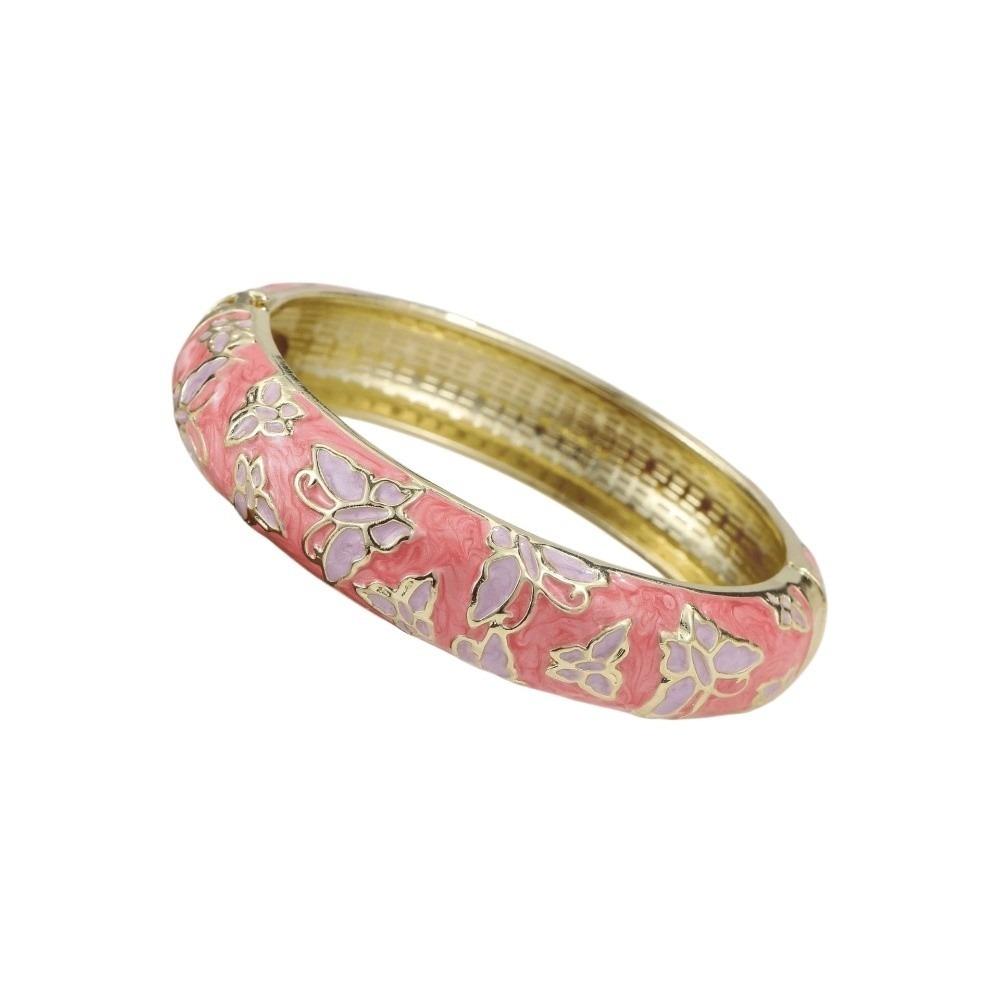 Enamel Butterfly Bangle Traditional Women's Hand Bracelet Vintage Vintage Cloisonne Bangle Ladies