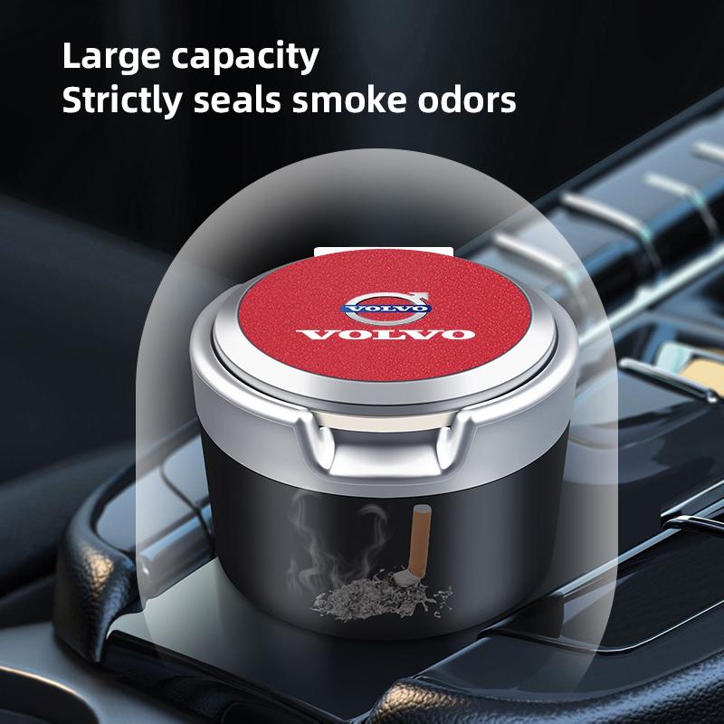 Светодиодная автомобильная пепельница, портативный мусорный бак, контейнер для хранения для Volvo XC60 S60 V40 V50 V60 S80 S40 C30 AWD C70 S40 S60 S80 S90