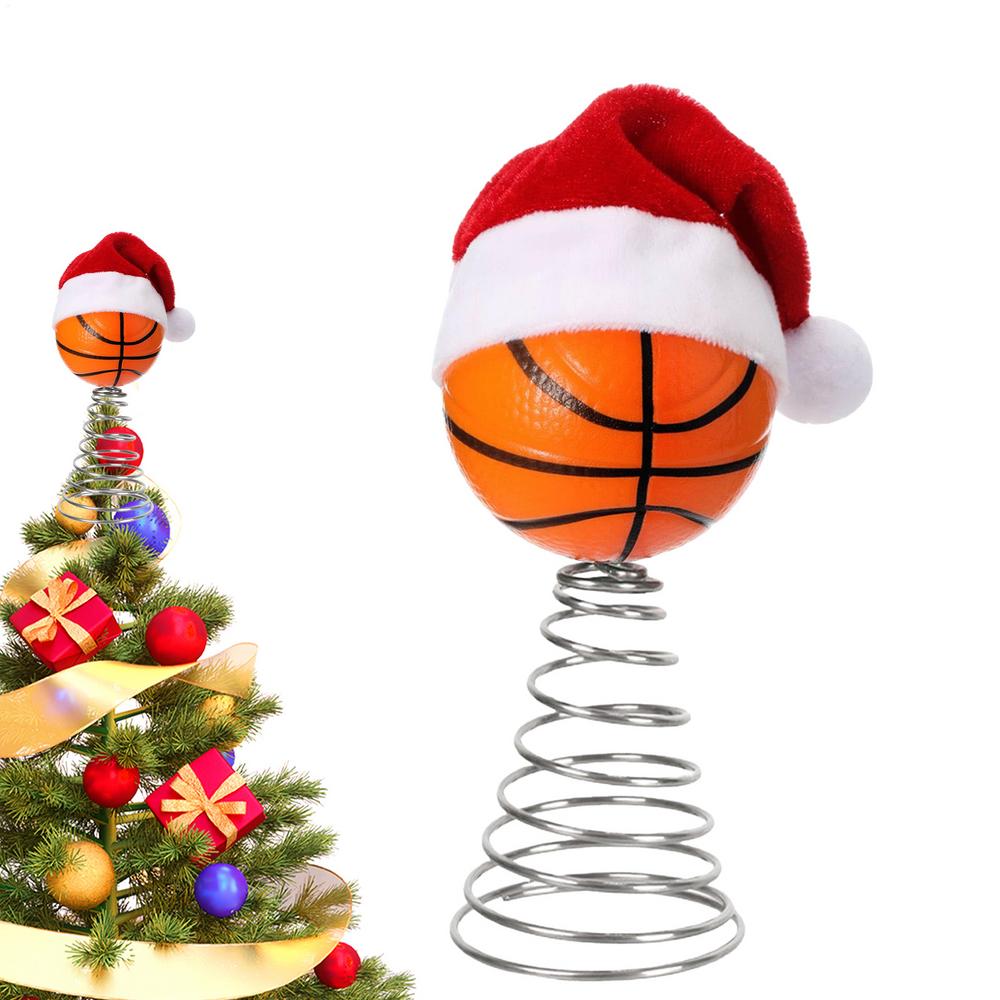 Christmas Tree Topper Decor Basketball Baseball Golf Festive Decoration Tree Top Decoration Ornament For Fans Study Church
