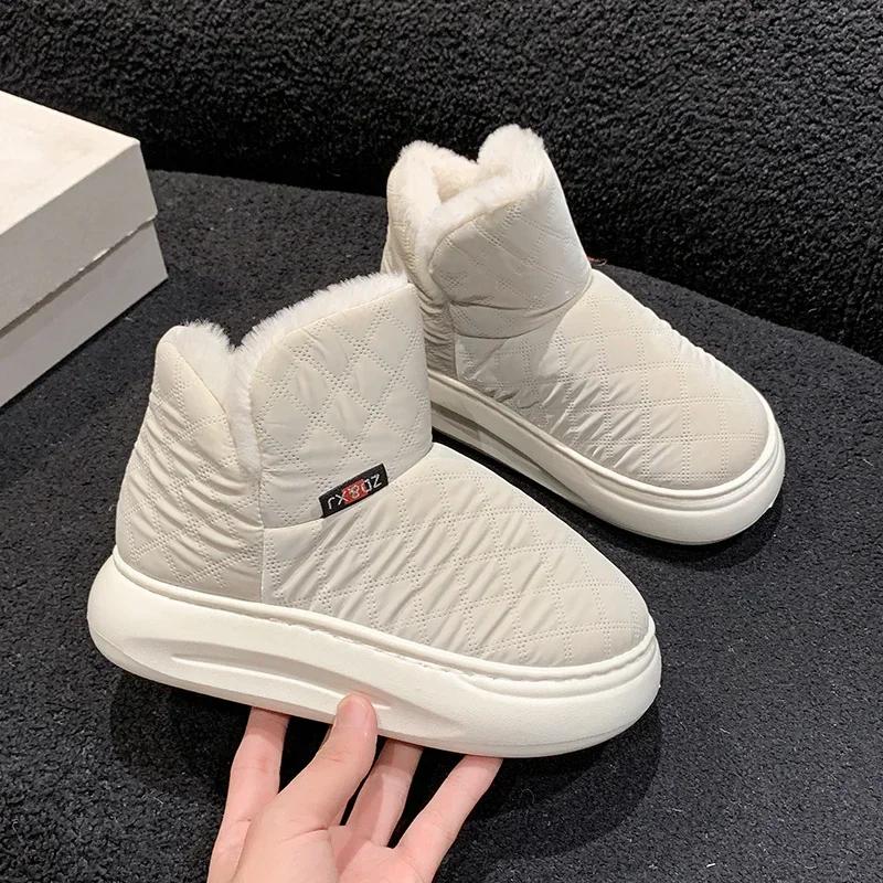 Модные зимние парные стильные лаконичные однотонные туфли на каблуках плюшевые тапочки нескользящие теплые шлепанцы женские домашние повседневные хлопковые туфли