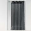 Voilage - Zazy - Anthracite - 140x240cm - Effet Lin - Œillets En Métal