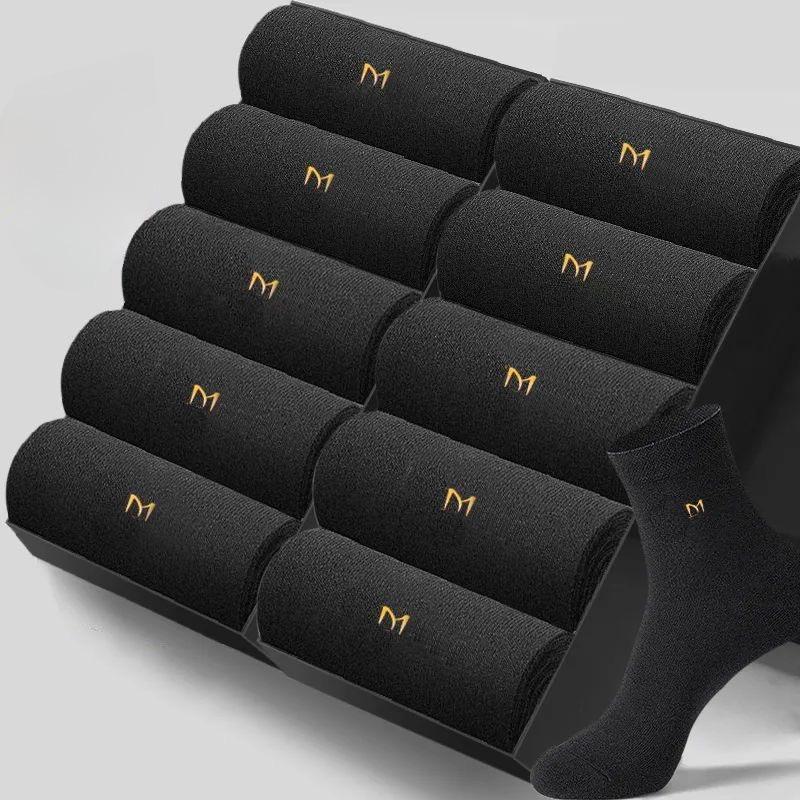 Мужские хлопковые носки: Дезодорант, впитывает пот, легкий, подходит для круглогодичного делового и спортивного стиля, универсальный дизайн средней части