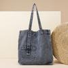 Laid-back Retro Denim Single-shoulder Bag Women's Casual Commuting Tote Bag Large-capacity Travel