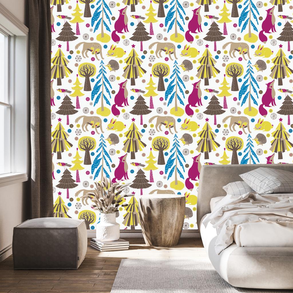 Forest Animals Wallpaper for Living Room and Bedroom 50x1000