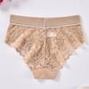 Women Underpants High Waist Hollow Out Lace Soft Breathable Anti-septic Stretchy Moisture-wicking Flower Embroidery Mesh Lady Panties Briefs