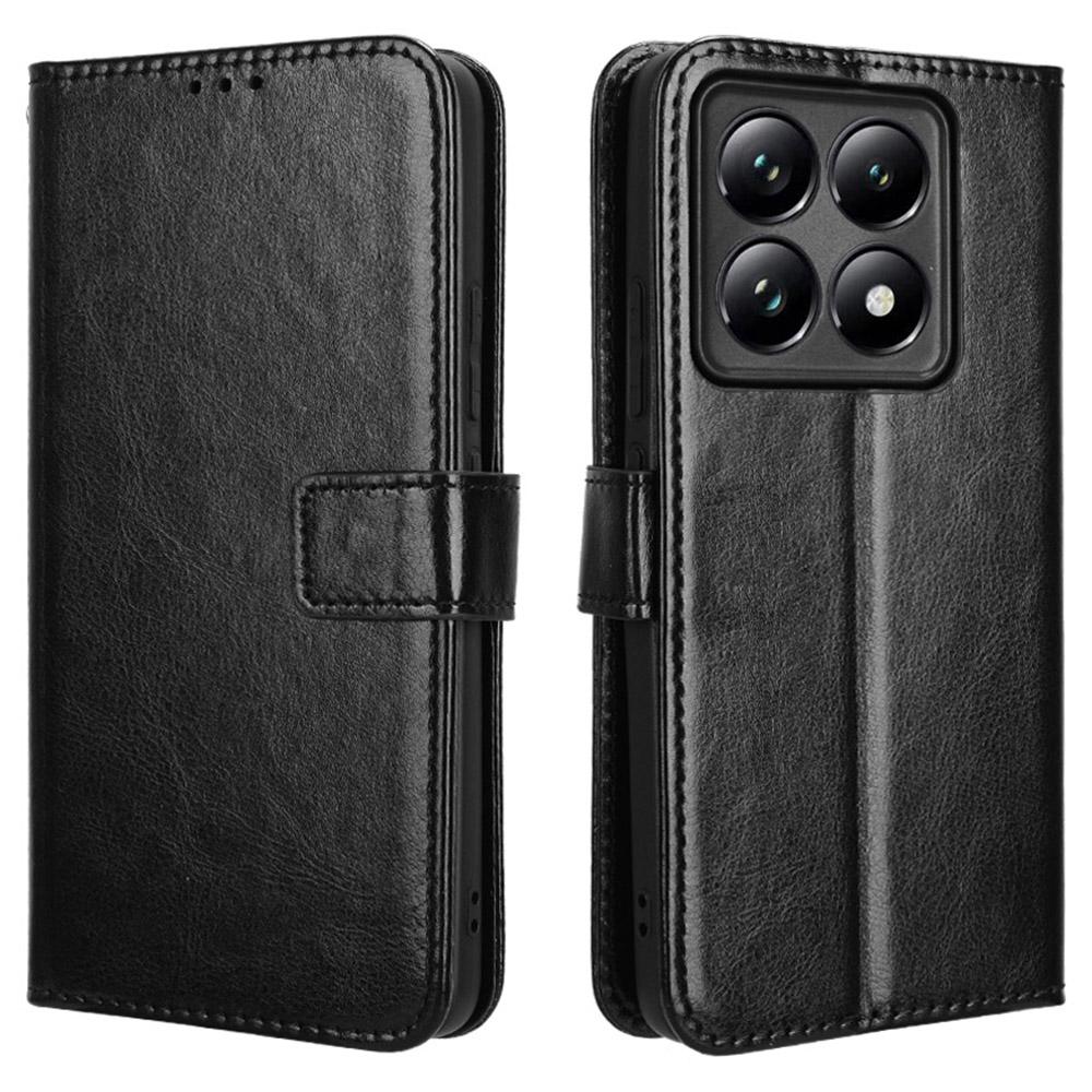Чехол для Xiaomi 14T Pro, чехол-бумажник из ПУ-кожи с текстурой Crazy Horse