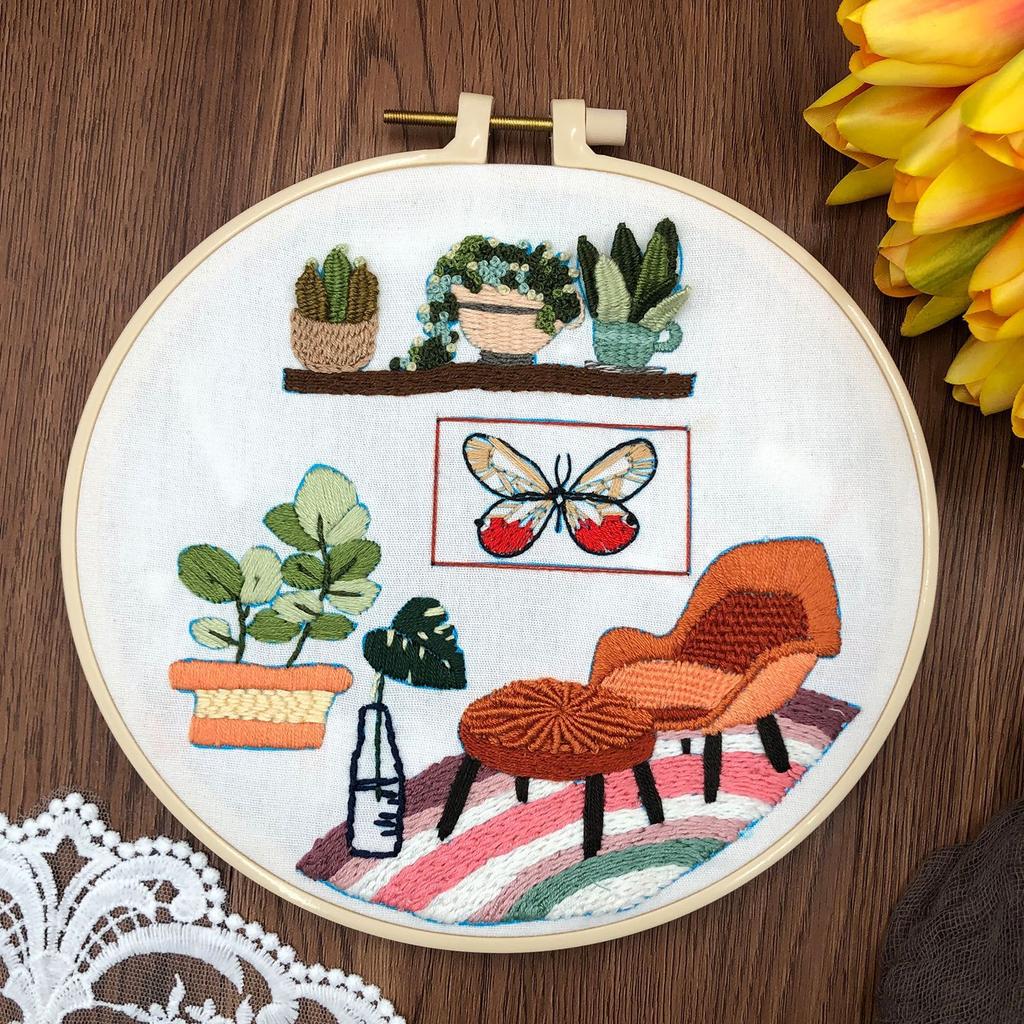 1pc Bedroom Pattern DIY Embroidery Kit for Beginners