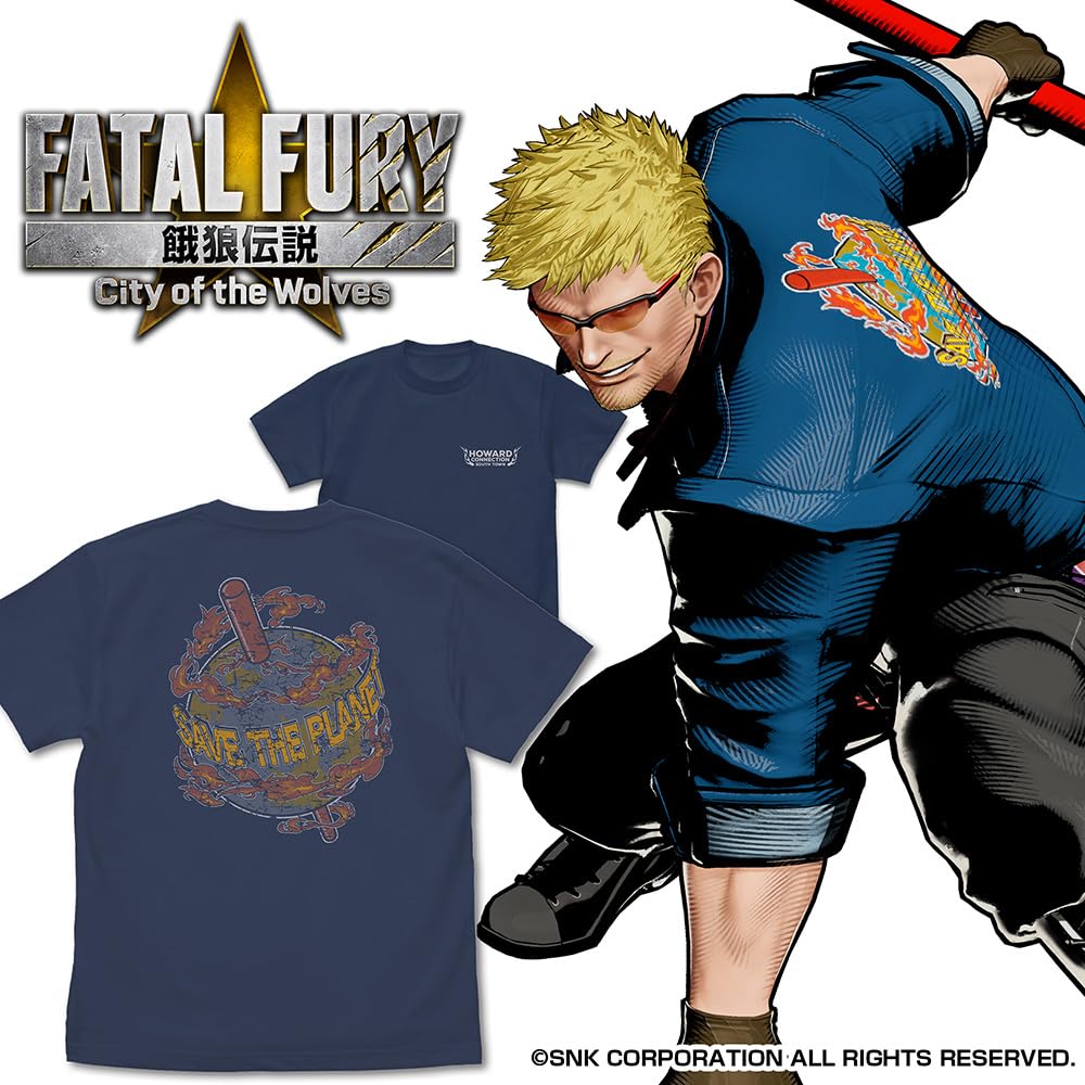 COSPA Fatal Fury City of the Wolves Billy Kane Logo XL Size [Official] T-Shirt, Slate,