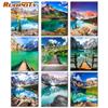 Picture By Numbers Mountain Landscape HandPainted Wall Art Unique Gift DIY Frame Paint By Number Lake For Living Room
