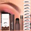 1-piece Lazy Eyebrow Powder Hairline Powder Face Contour Shadow Powder Seal Eyebrow Powder Eyebrow Pencil with Eyebrow Brush Card