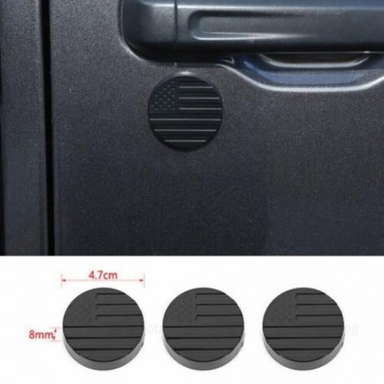 3PCS Matte Black Door Key Socket Cover For Jeep Wrangler TJ JK JL JT Gladiator