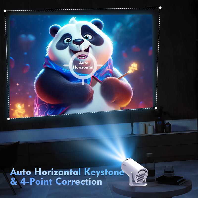 Портативный проектор HY300Pro 290ANSI Двойной Wifi6 Поддержка источника видео 4K Нативное 1280*720P Android 11 BT5.4 Кинотеатр На открытом воздухе Мини-проектор Пульт ДУ