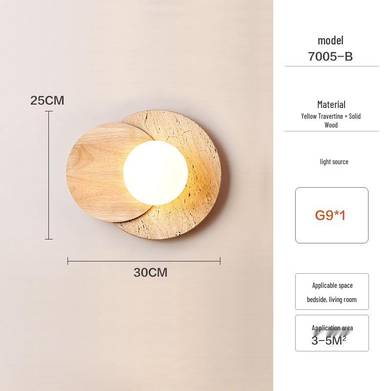 Настенный светильник Ваби-Саби в стиле середины века кремового цвета для спальни или гостиной