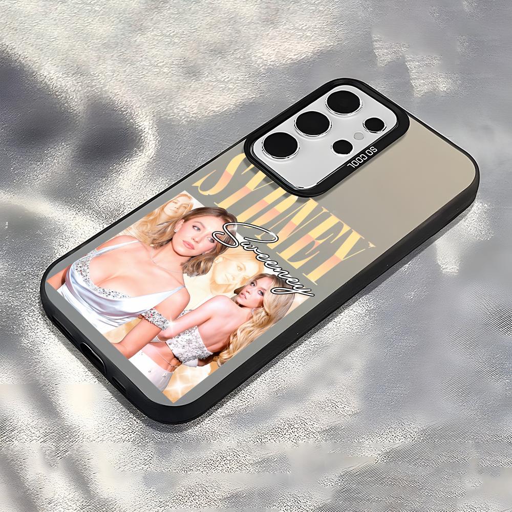 Модный Чехол для Телефона S-Sydney Sweeney Для Samsung Galaxy S25 Edge S24 S23 S22 S21 S20 Ultra Funda Силиконовый Серебристый Чехол