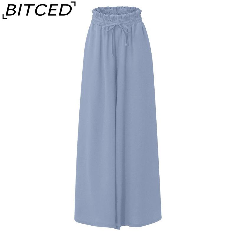 BITCED Women's Fashion Casual Solid Color Print Pants & Capris