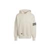 Adidas Originals Trefoil Logo Print Stripe Drawstring Hoodie With Long Sleeves Men Hoodie Beige HM1870