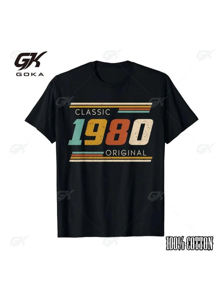 Unisex Vintage The Best Birthday Gifts Old 44th Birthday Cotton T Shirt Summer Tees 44 Year Classic 1980 Limited Edition TShirts