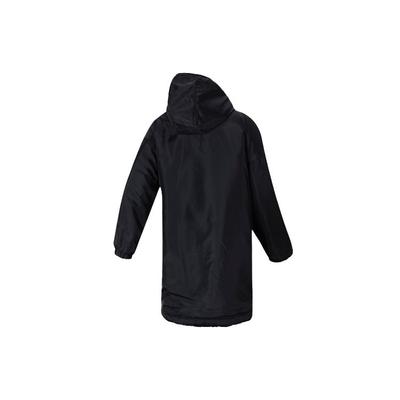 Женская флисовая однотонная теплая двусторонняя куртка средней длины с капюшоном Женские куртки черного цвета H09701