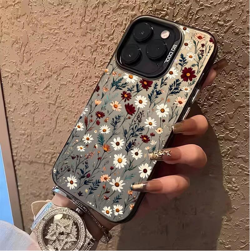 Чехол-накладка для Realme 16 15 14 Pro 12 11 Plus C75 C53 C55 C35 C15 C12 5 5S 5I 6I Красивые цветы Матовый корпус Лазерный IMD