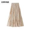 Осенне-зимние женские юбки Плиссированная юбка-бюстье Осенне-зимняя часть юбки длиной А Мятая зимняя юбка