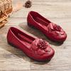Vintage Summer Genuine Leather Shoes Without Heels Women's Moccasin Woman Ballet Flats Slip On Floral Loafer Ladies Chic Shoes