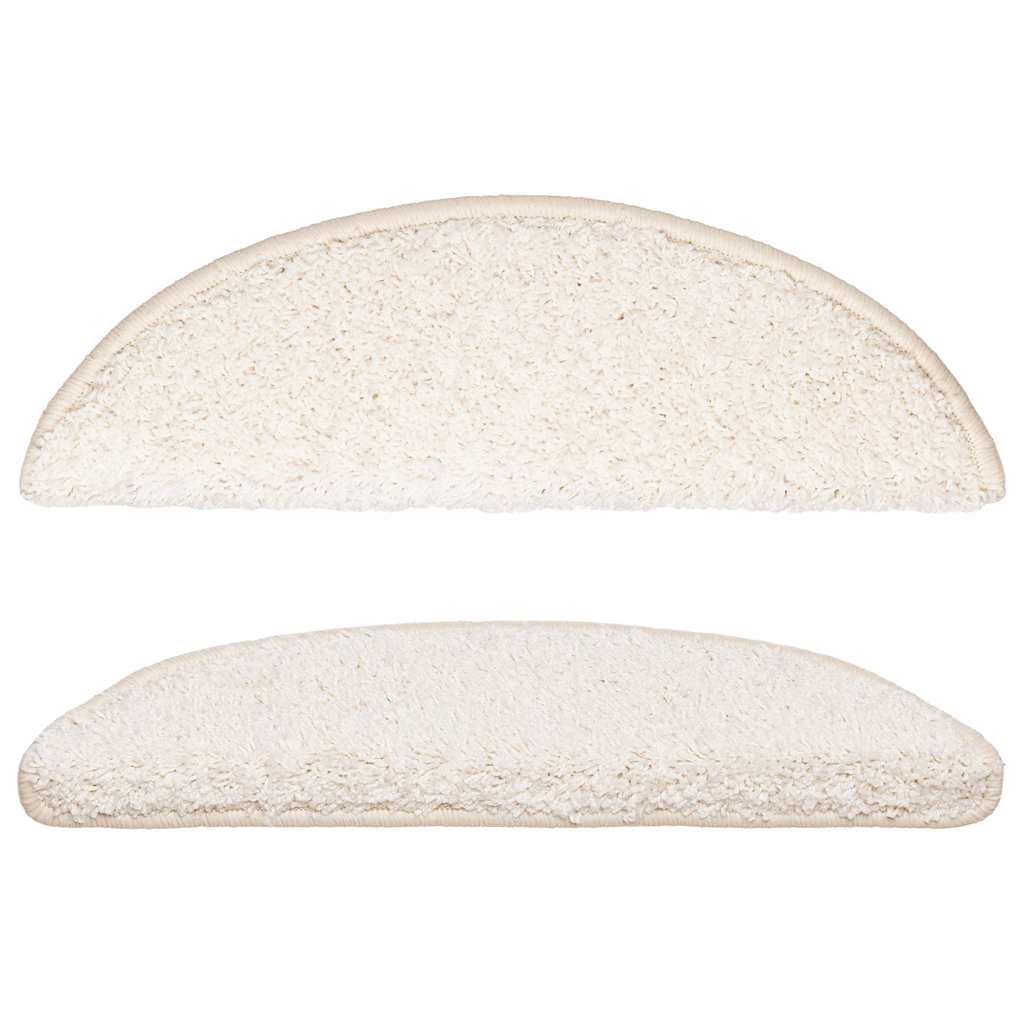 Step Mats 15 pcs. 56 x 17 x 3 cm White Semi Round