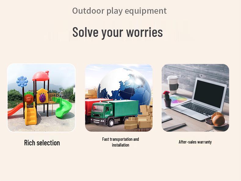 Indoor and Outdoor Playground Swing Set with Slide and Climbing Features for Kindergarten
