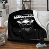 Skull Crossbones Emblem Flannel Blanket Super Soft Warm Cozy Blanket For Sofa Bed Office Travel Allseason Home Decor Gift