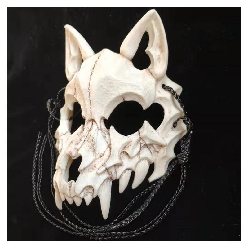 Праздничная маска японского волка, идеально подходящая для Хэллоуина и косплей-мероприятий.
