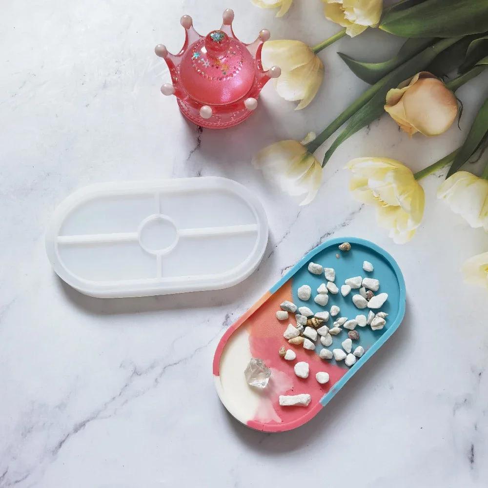 Овальная подставка под стакан из эпоксидной смолы, силиконовые формы, инструменты для форм, подносы для хранения, производство, самодельные поделки, настольные украшения, гончарное искусство, горшки