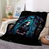 1Pc Gothic Glass Portrait Flannel Blanket, Soft And Comfortable, Casual Warm, Camping Travel, Christmas, Halloween Xmas Gift L1530