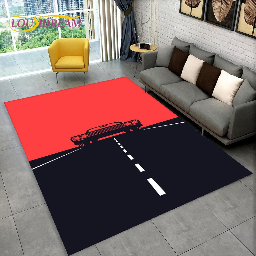 Коврик для гоночных спортивных автомобилей, большой, ковер для дома, гостиной, спальни, дивана, коврика для двери, детский нескользящий коврик для кухни