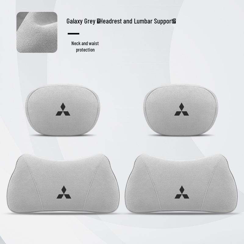 Mitsubishi Car Backrest & Neck Pillow: Compatible with Outlander, Pajero, ASX, Eclipse Cross.