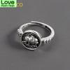 Qmcoco панк хип-хоп животное слон круглое кольцо Ins стиль 925 тайское серебро винтажный дизайн нейтральное мужское женское кольцо для вечеринок подарки