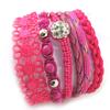 [N0240] - Pink 'Kilimanjaro' Ethnic Bracelet (6 Rows)