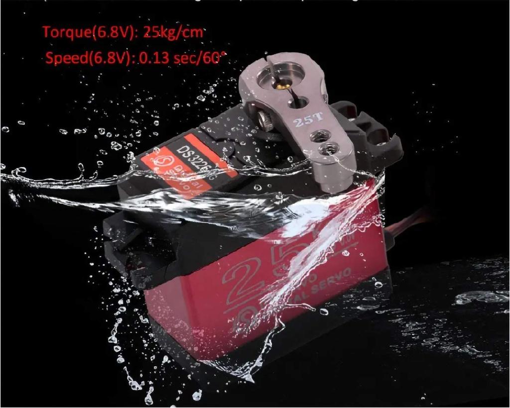 Zosky DS3225 25 кг Высокооборотный цифровой рулевой сервопривод, полностью металлический, водонепроницаемый, для радиоуправляемых автомобилей Baja (Угол управления 180°)
