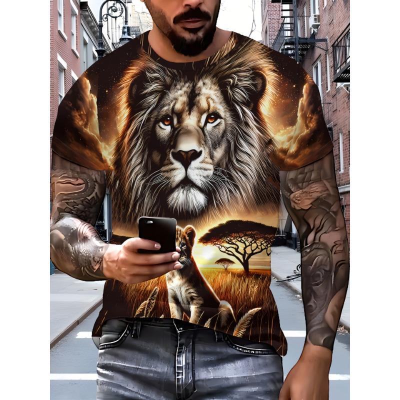 Men's Street Hip Hop T-shirt Summer Fashion Flame Billiards Pattern Casual Street Fashion Short Sleeve