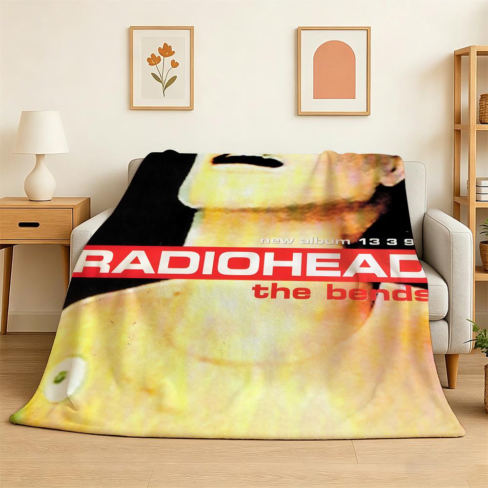 Art Rock Band Radiohead Music Throw 240g Flannel Blanket Lightweight Soft Skin-friendly Summer Thin Throw Blanket