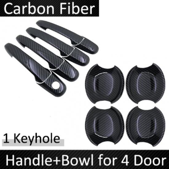 Черное углеродное волокно для Mazda 3 BK Sedan Hatch MPS 2004 2005 2006 2007 2008 2009, крышка дверной ручки, наклейка на ремонт автомобиля