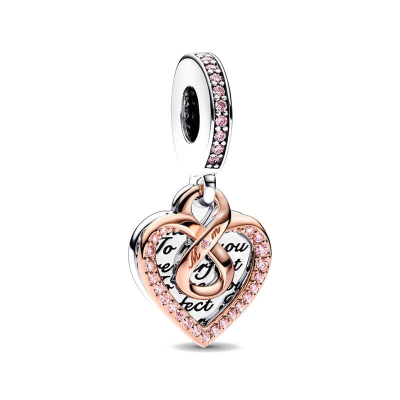 Серия Rose Gold Firefly, Подвеска-ключ, Бусина-компонент, Компонент-бусина, Идеально подходит для оригинального браслета European Authentic, Высококачественные ювелирные изделия
