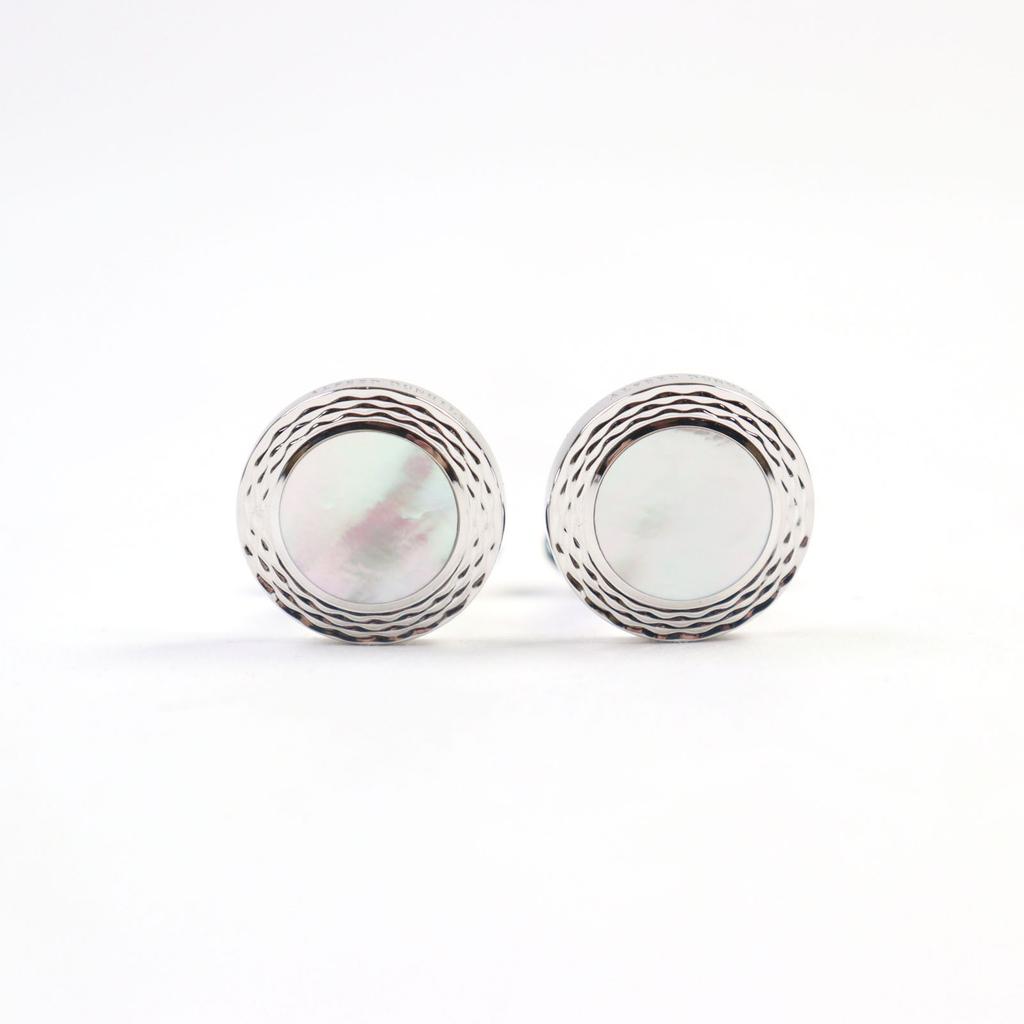 Dunhill Cufflinks Cufflinks Engraved Logo Round Shape AG925 Men JSB82D2H Used