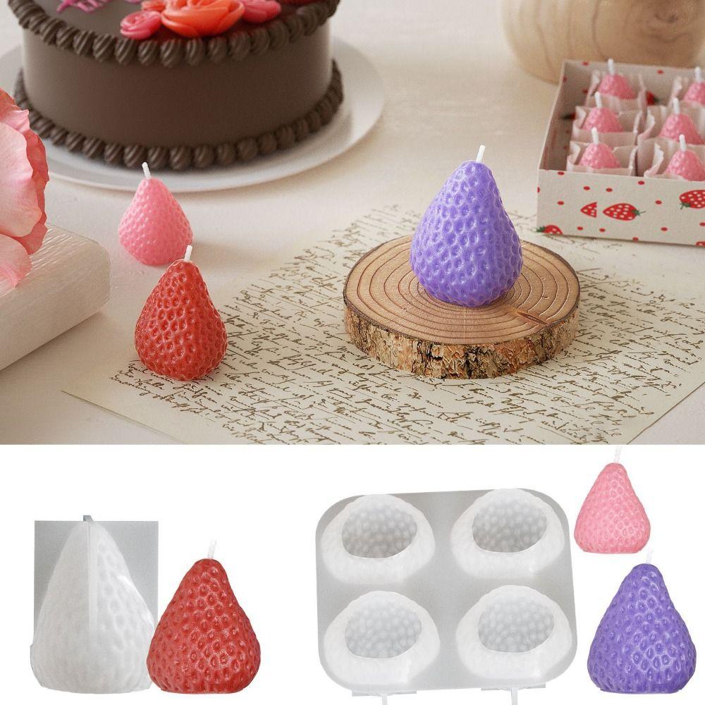 Силиконовая 3D форма для клубники Многоразовая форма для свечей DIY Свадебная годовщина