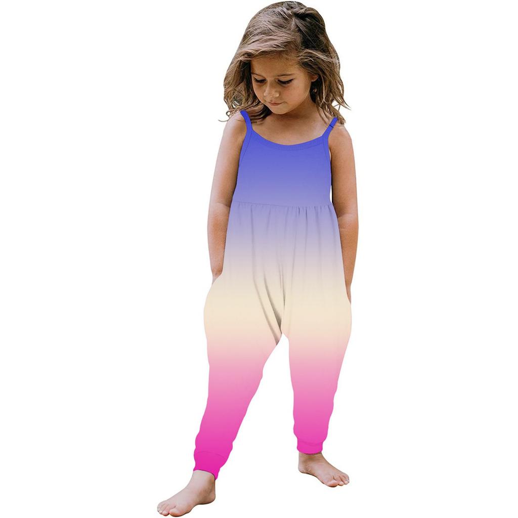 Летний комбинезон без рукавов для маленьких девочек, комбинезон, одежда