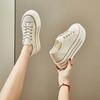 Повседневная женская обувь Эспадрильи Платформа Modis Универсальные с круглым носком Теннисные женские кроссовки Дышащая летняя парусиновая ткань со шнуровкой